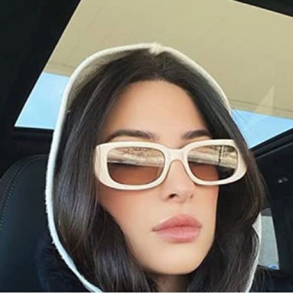 Beige Rectangle sunglasses   - Picture 2 of 3